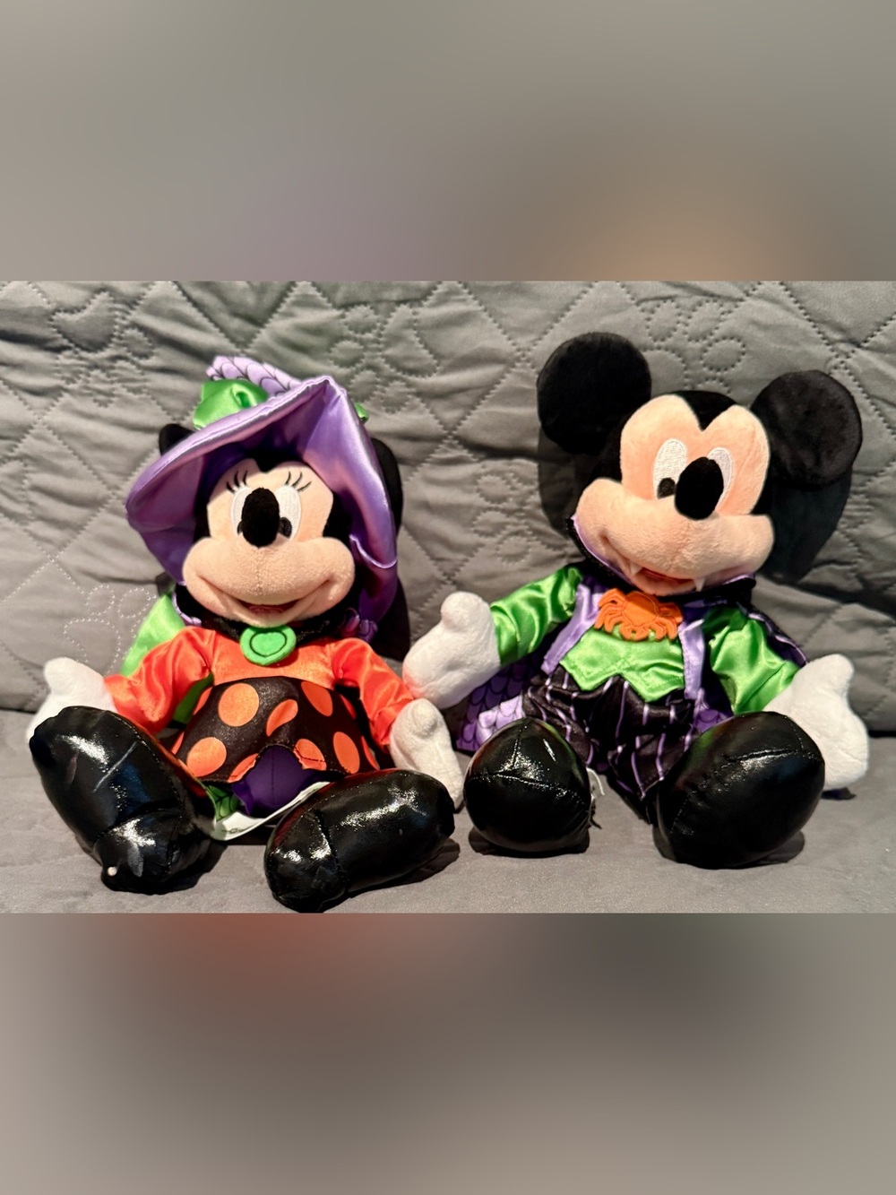 Disney Halloween Minnie & Mickey Plush Duo EUC